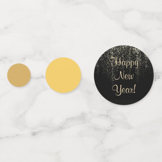 Gelukkig nieuwjaar confetti (Achterkanten)