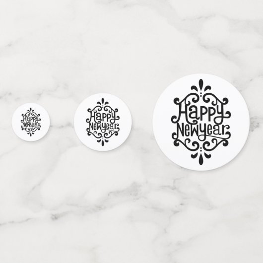 Gelukkig nieuwjaar confetti (Achterkanten)