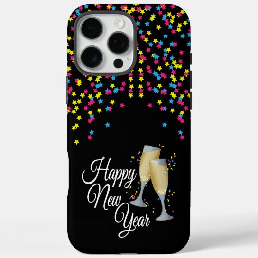 Gelukkig Nieuwjaar Confetti Champagneglazen Case-Mate iPhone Case (Achterkant)