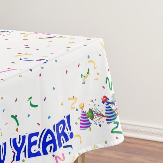 Gelukkig Nieuwjaar - Confetti en Party Petten Tafelkleed (Voorbeeld)