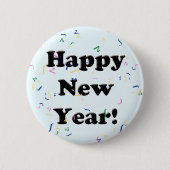 Gelukkig Nieuwjaar! Confetti Ronde Button 5,7 Cm (Voorkant)