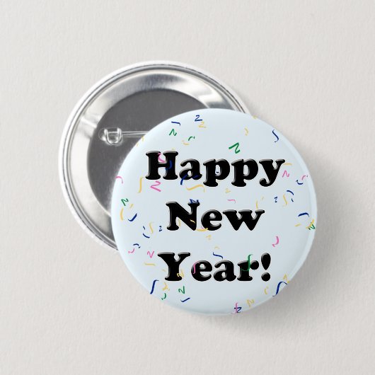 Gelukkig Nieuwjaar! Confetti Ronde Button 5,7 Cm (Voorkant /achterkant)
