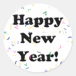 Gelukkig Nieuwjaar! Confetti Ronde Sticker