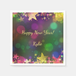 Gelukkig Nieuwjaar confetti ster cocktail servette Servet