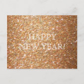 Gelukkig nieuwjaar! Copper Glitter Glamour Party Briefkaart (Voorkant)