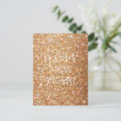 Gelukkig nieuwjaar! Copper Glitter Glamour Party Briefkaart (Staand voorkant)