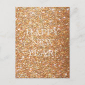 Gelukkig nieuwjaar! Copper Glitter Glamour Party Briefkaart (Voorkant)