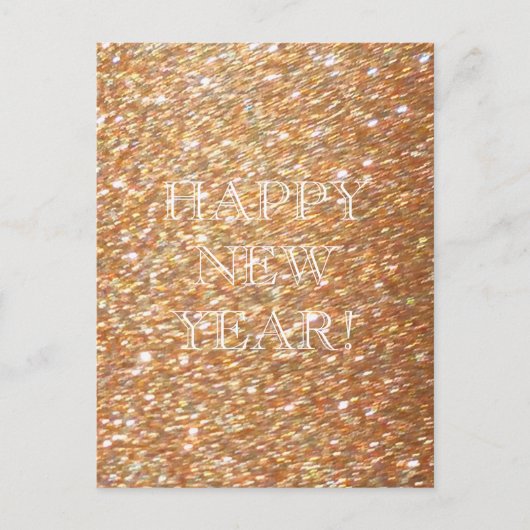 Gelukkig nieuwjaar! Copper Glitter Glamour Party Briefkaart (Voorkant)