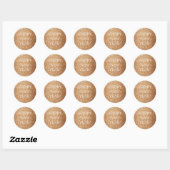 Gelukkig nieuwjaar! Copper Glitter Glamour Party Ronde Sticker (Vel)