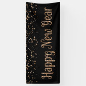 GELUKKIG NIEUWJAAR Copper Gold Confetti Spandoek (Verticaal)