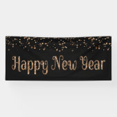 GELUKKIG NIEUWJAAR Copper Gold Confetti Spandoek (Horizontaal)
