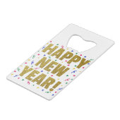 Gelukkig nieuwjaar creditkaart flessenopener (Achterkant Gekanteld)