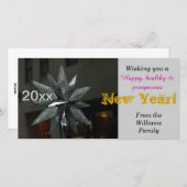 Gelukkig Nieuwjaar Crystal Star Kaart (Voorkant / Achterkant)