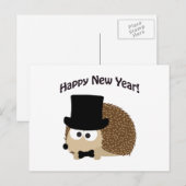 Gelukkig nieuwjaar! Dapper Hedégel Feestdagenkaart (Voorkant / Achterkant)