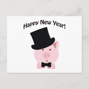 Gelukkig nieuwjaar! Dapper Pig Feestdagenkaart