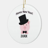Gelukkig nieuwjaar! Dapper Pig Keramisch Ornament (Links)