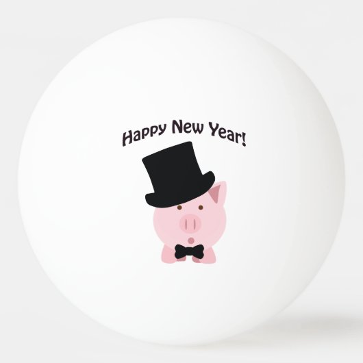 Gelukkig nieuwjaar! Dapper Pig Pingpongbal (Voorkant)