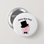 Gelukkig nieuwjaar! Dapper Pig Ronde Button 5,7 Cm (Voorkant /achterkant)