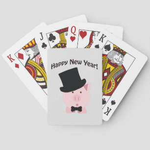 Gelukkig nieuwjaar! Dapper Pig Speelkaarten