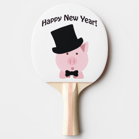Gelukkig nieuwjaar! Dapper Pig Tafeltennisbatje (Voorkant)