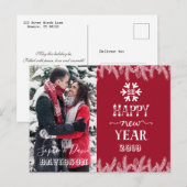 Gelukkig Nieuwjaar Dennenn Foto op Maat Uitnodiging Briefkaart (Voorkant / Achterkant)