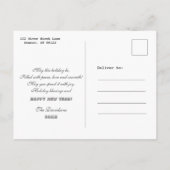 Gelukkig Nieuwjaar Dennenn Foto op Maat Uitnodiging Briefkaart (Achterkant)