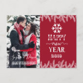 Gelukkig Nieuwjaar Dennenn Foto op Maat Uitnodiging Briefkaart (Voorkant)