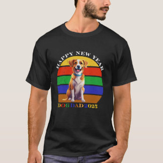 Gelukkig nieuwjaar "dog dad" 2025 t-shirt
