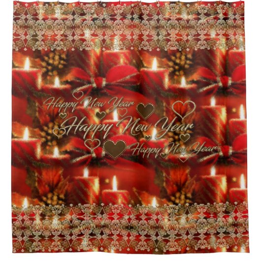 Gelukkig nieuwjaar douchegordijn (Voorkant)