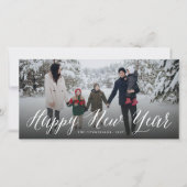 Gelukkig Nieuwjaar Eenvoudig Script Modern Minimal Feestdagenkaart (Voorkant)