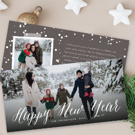 Gelukkig Nieuwjaar Eenvoudig Script Modern Minimal Feestdagenkaart