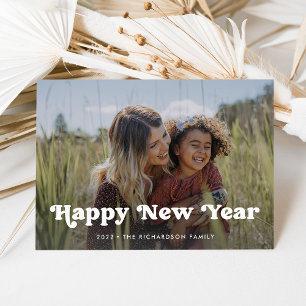 Gelukkig nieuwjaar   Eenvoudige Boho-fotobedekking Feestdagenkaart