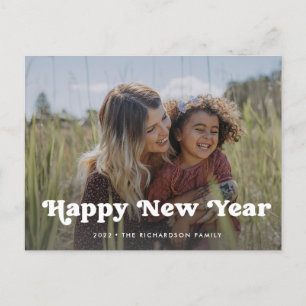 Gelukkig nieuwjaar   Eenvoudige Boho-fotobedekking Feestdagenkaart