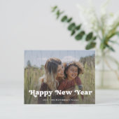 Gelukkig nieuwjaar | Eenvoudige Boho-fotobedekking Feestdagenkaart (Staand voorkant)