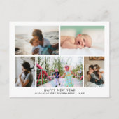 Gelukkig nieuwjaar | Eenvoudige elegante familiefo Briefkaart (Voorkant)