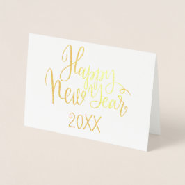 Gelukkig Nieuwjaar eenvoudige moderne kalligrafie  Folie Kaarten
