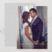 Gelukkig nieuwjaar | Eenvoudige overlay met foto Feestdagenkaart (Voorkant / Achterkant)