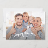 Gelukkig Nieuwjaar Eenvoudige Sterren Aangepaste F Feestdagenkaart (Voorkant)