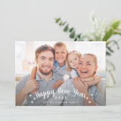 Gelukkig Nieuwjaar Eenvoudige Sterren Aangepaste F Feestdagenkaart (Staand voorkant)