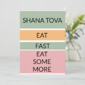 Gelukkig nieuwjaar. Eet, snel, eet wat meer Kaart (Staand voorkant)