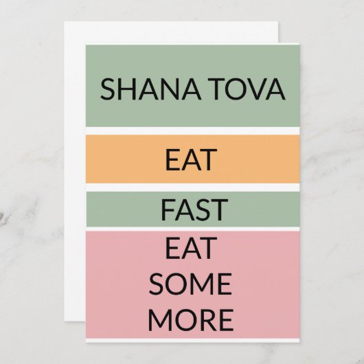 Gelukkig nieuwjaar. Eet, snel, eet wat meer Kaart (Voorkant / Achterkant)