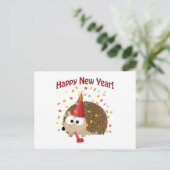 Gelukkig nieuwjaar! Egel Feestdagenkaart (Staand voorkant)