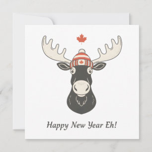 Gelukkig Nieuwjaar Eh Canada Eland  Feestdagenkaart
