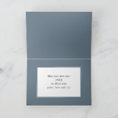 Gelukkig Nieuwjaar Elegant Eenvoudig Slate Blauw F Feestdagen Kaart (Binnen)