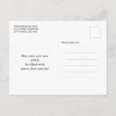 Gelukkig Nieuwjaar Elegant Eenvoudig Slate Blauw F Feestdagenkaart (Achterkant)