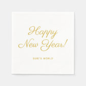 Gelukkig Nieuwjaar Elegant en gepersonaliseerd Servet (Voorkant)