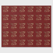 Gelukkig Nieuwjaar Elegant Goud Script Rood Cadeaupapier (Vlak)