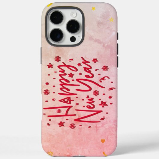 Gelukkig Nieuwjaar Elegant Red Script&Soft Pastel Case-Mate iPhone Case (Achterkant)