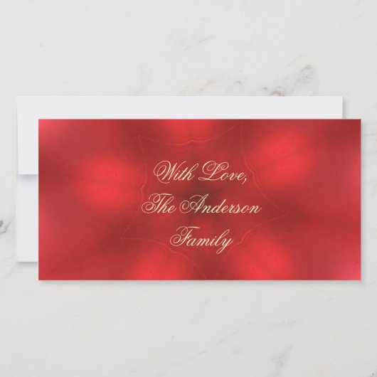 Gelukkig Nieuwjaar Elegant Rood en Goud Script Kaart (Achterkant)