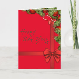 Gelukkig Nieuwjaar Elegante Kerst Decoraties Feestdagen Kaart